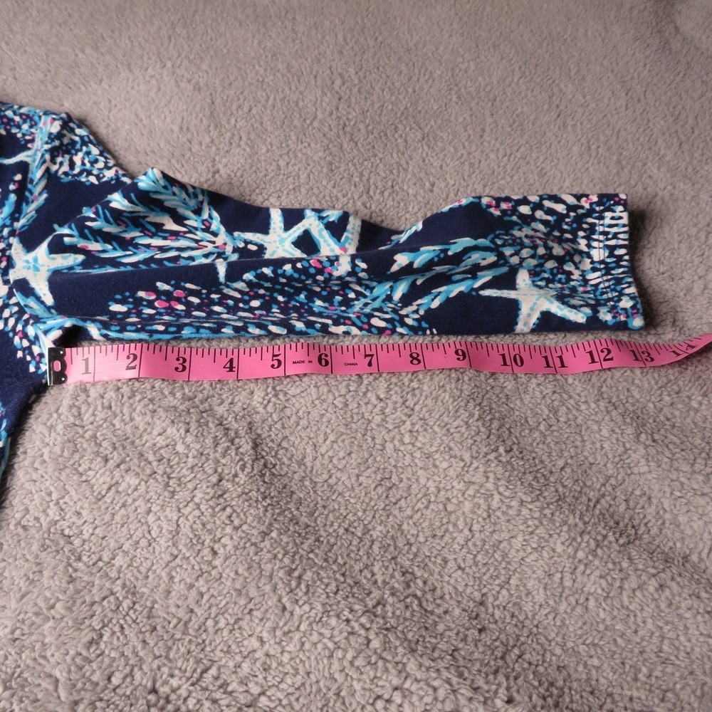 Lilly Pulitzer XS Navy Blue Coral Starfish Print V-Neck Long Sleeve Shift Dress - Picture 9 of 12